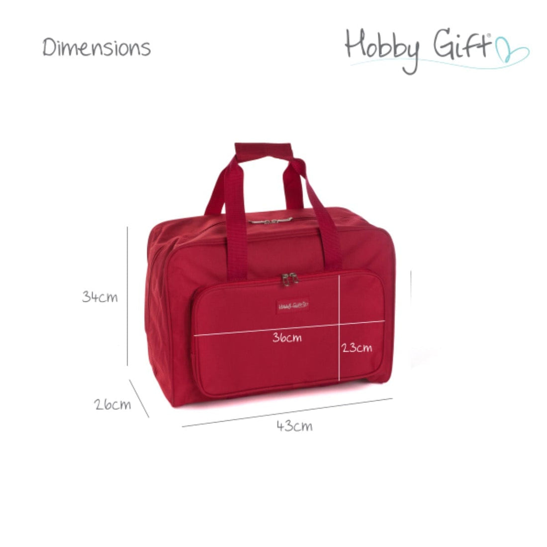 HobbyGift Bags Sewing Machine Bag Red Fits Standard Domestic Sewing Machine - The Sewing Studio
