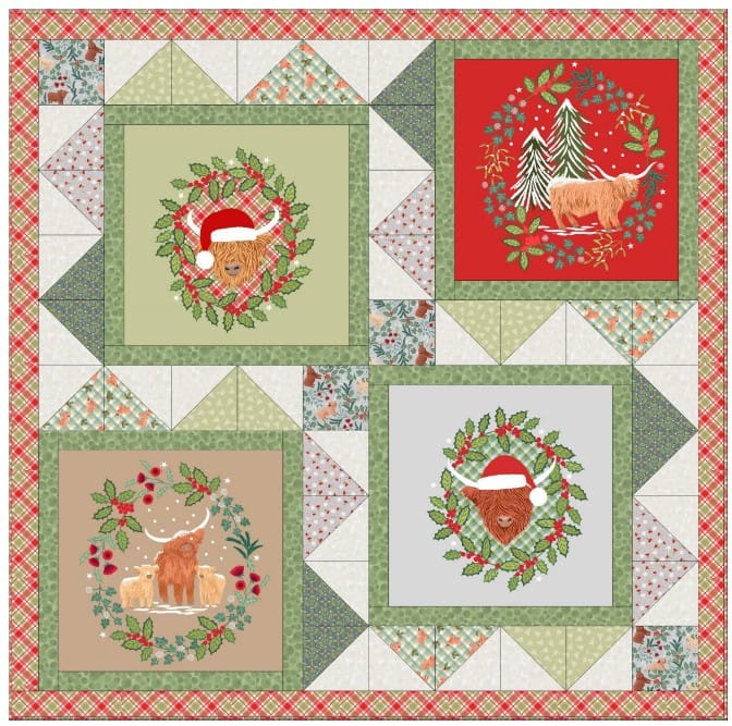 Free Pattern: Lewis & Irene Celtic Christmas Quilt with panels