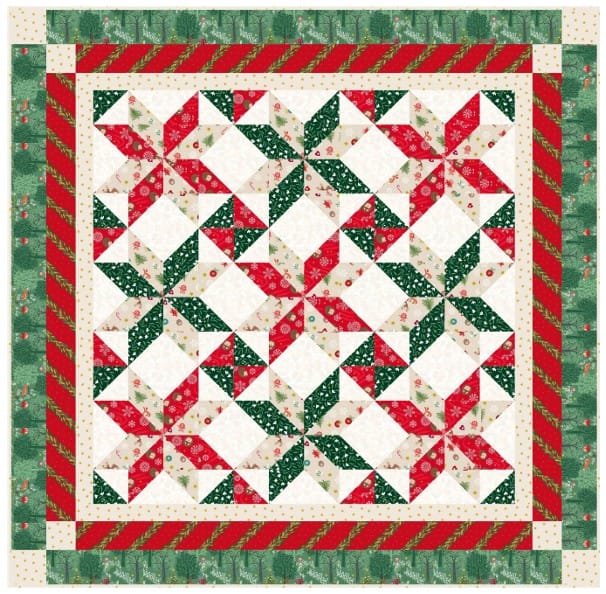 Free Pattern: Lewis & Irene Christmas in Bluebell Wood Quilt Top