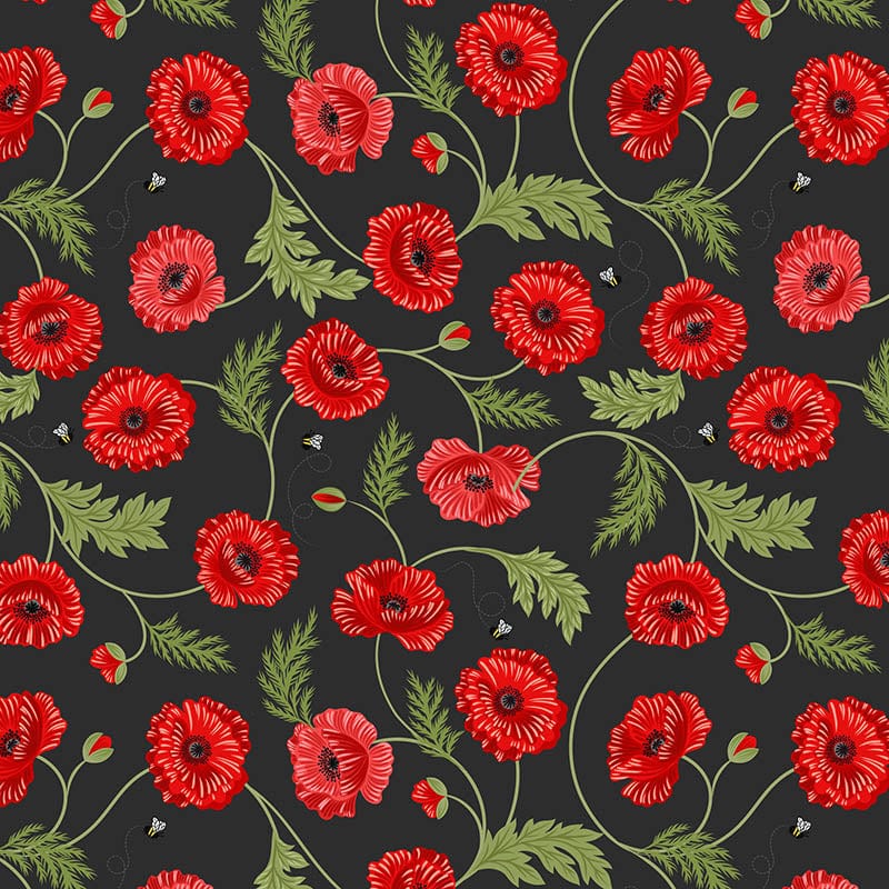 Lewis and Irene Fabric Lewis and Irene Poppies - The Sewing Studio