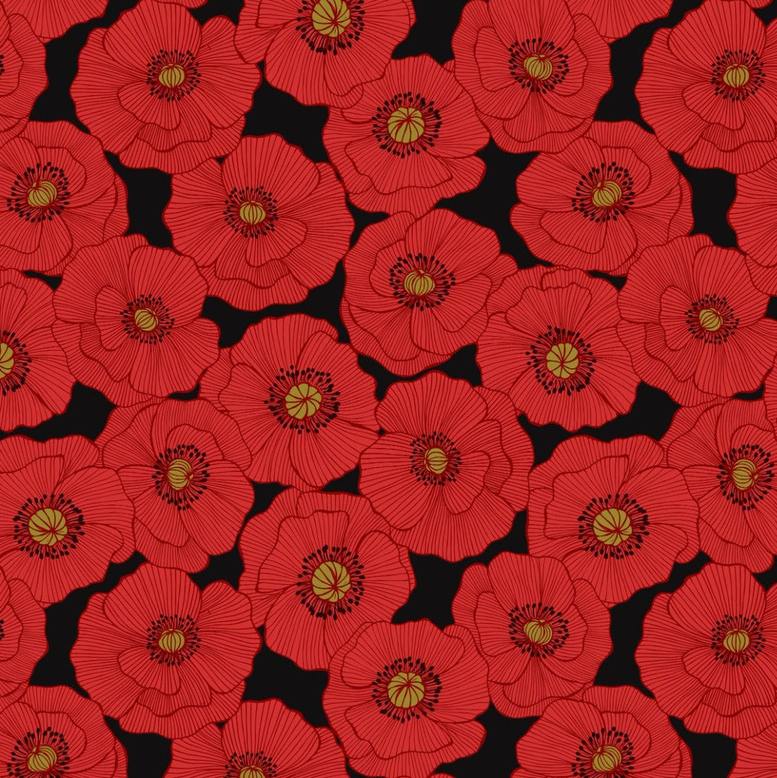 Lewis and Irene Fabric Lewis and Irene Poppies - The Sewing Studio