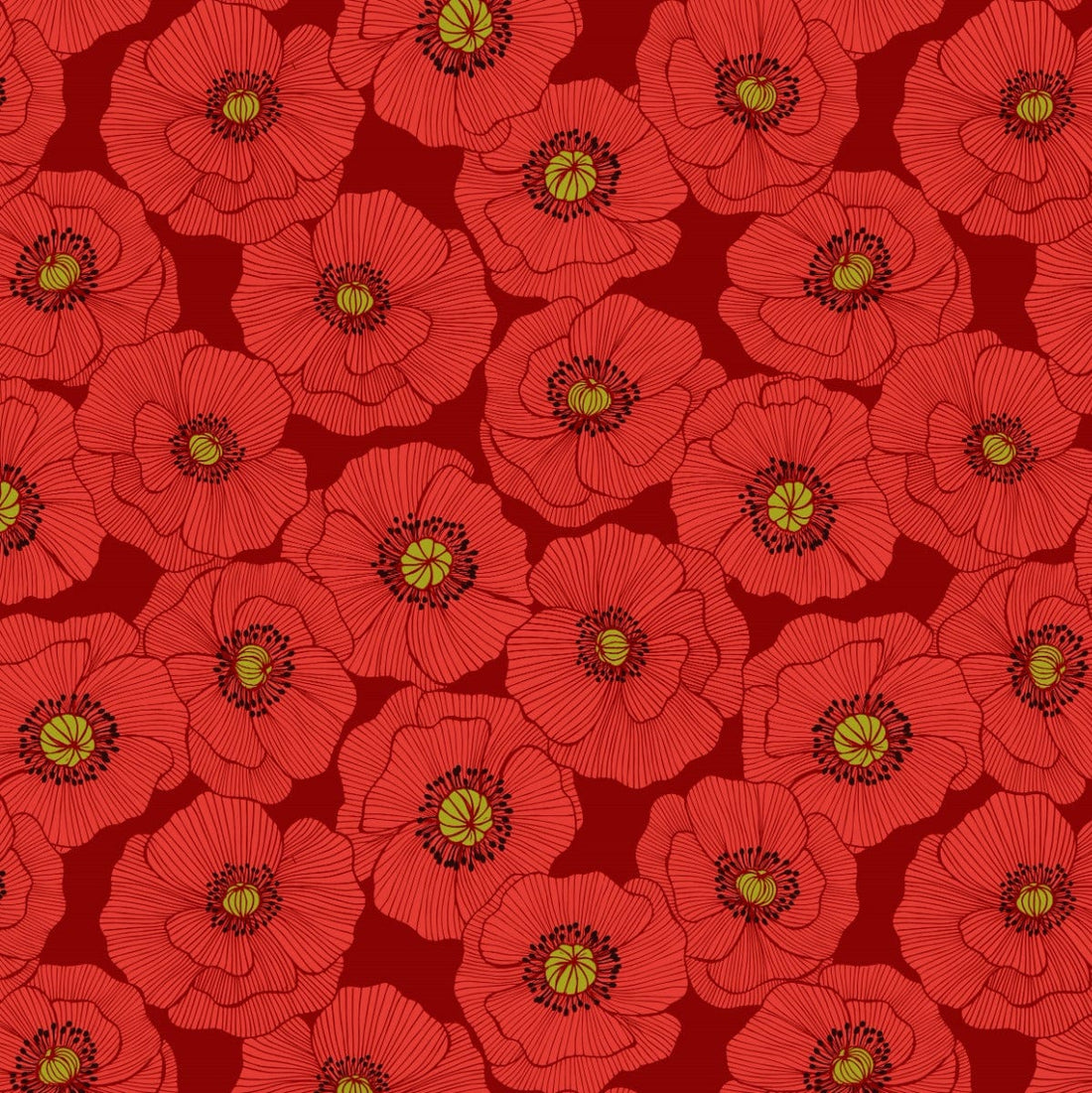Lewis and Irene Fabric Lewis and Irene Poppies - The Sewing Studio