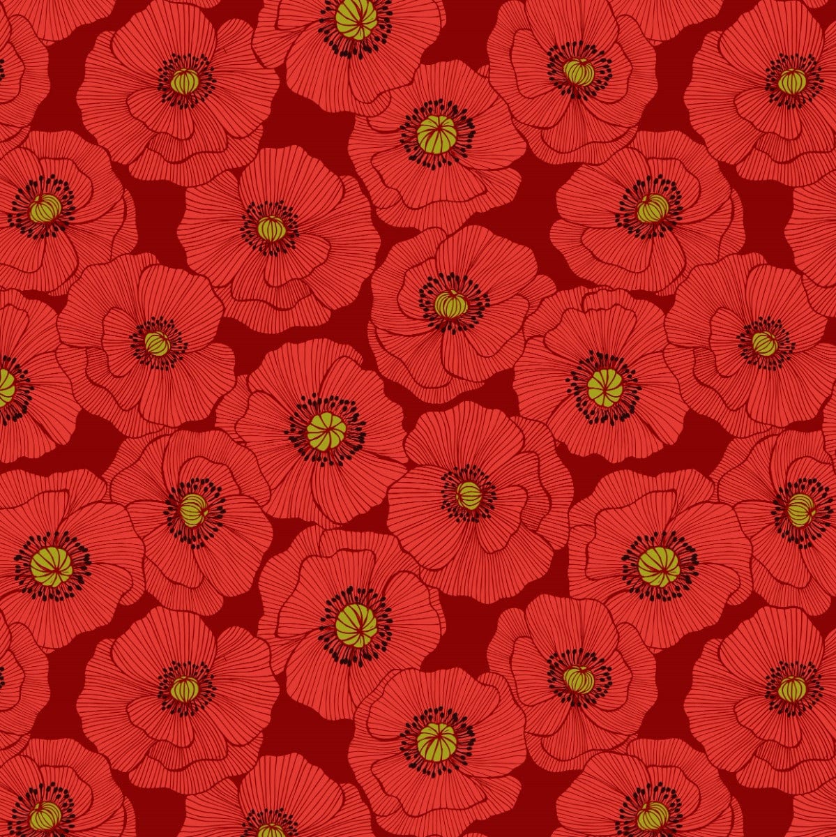 Lewis and Irene Fabric Lewis and Irene Poppies  - The Sewing Studio