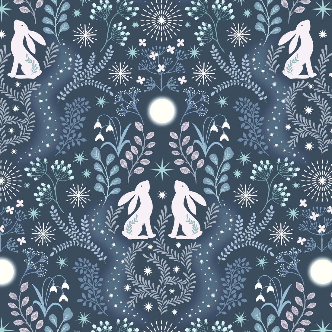 Lewis and Irene Fabric Lewis and Irene A Winters Moon Pearlescent Fabric - The Sewing Studio