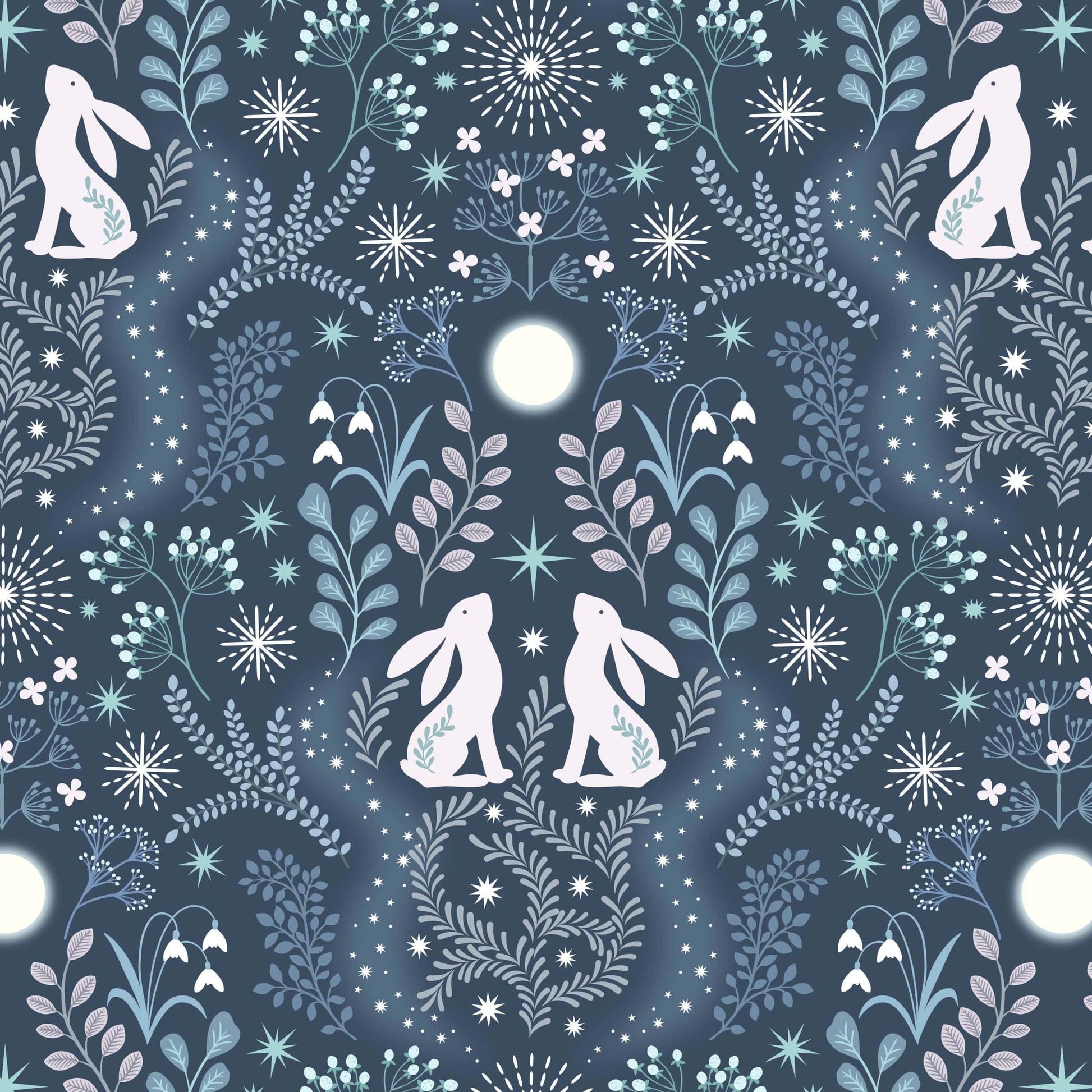 Lewis and Irene Fabric Lewis and Irene A Winters Moon Pearlescent Fabric  - The Sewing Studio