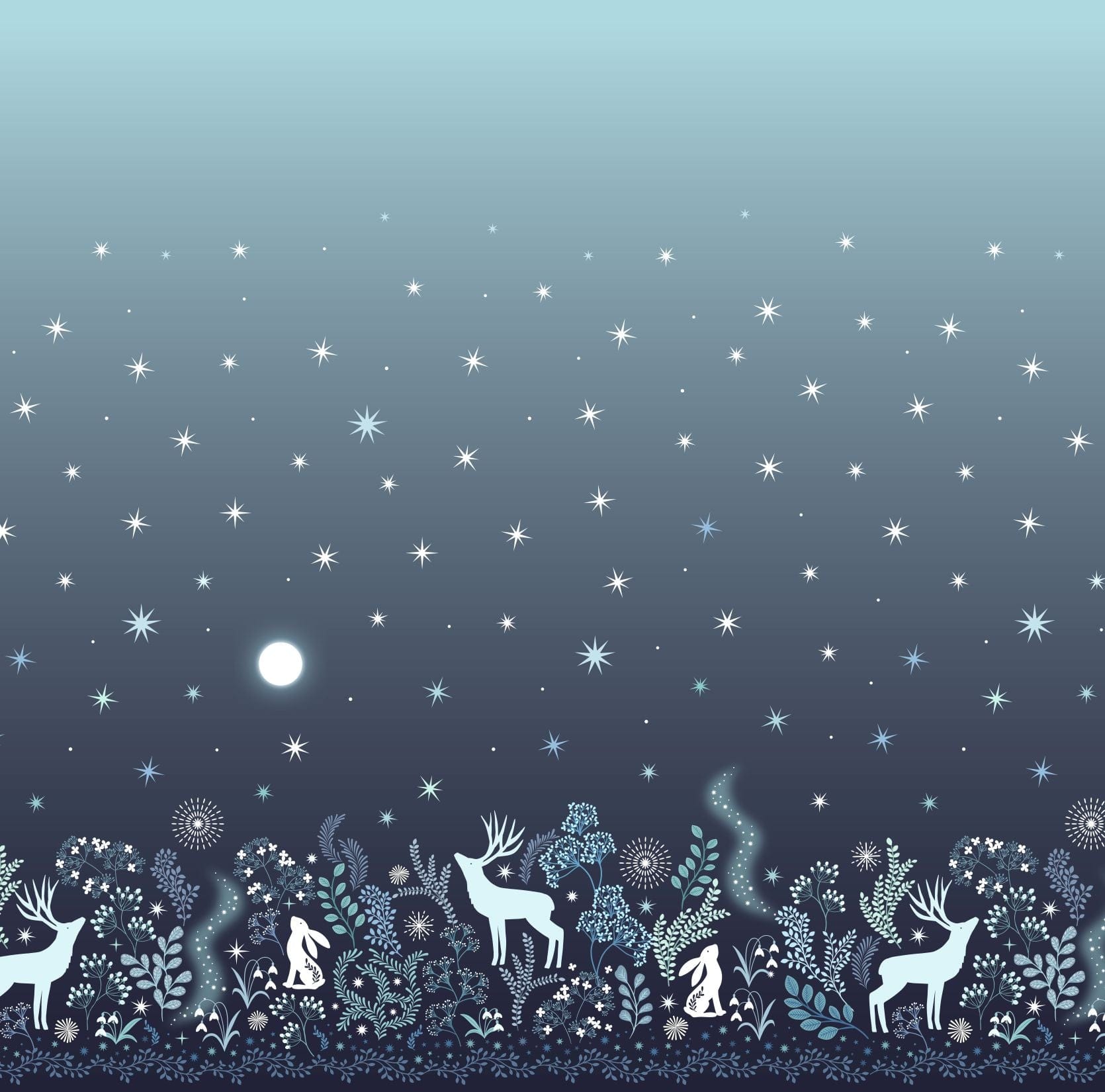 Lewis and Irene Fabric Lewis and Irene A Winters Moon Pearlescent Fabric  - The Sewing Studio