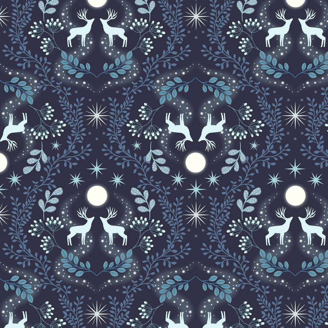 Lewis and Irene Fabric Lewis and Irene A Winters Moon Pearlescent Fabric - The Sewing Studio