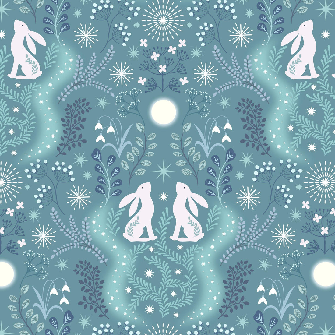 Lewis and Irene Fabric Lewis and Irene A Winters Moon Pearlescent Fabric - The Sewing Studio