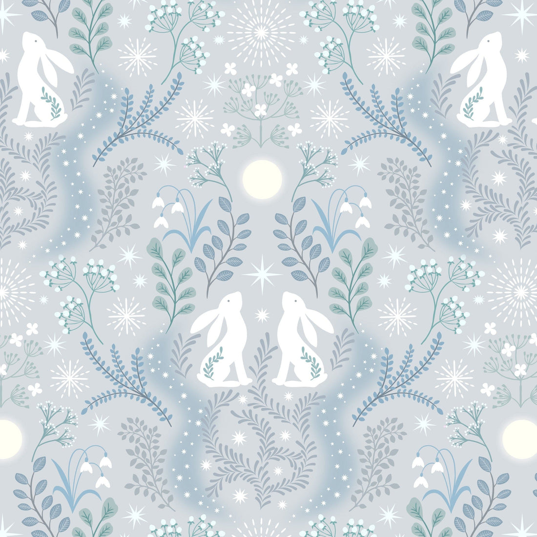 Lewis and Irene Fabric Lewis and Irene A Winters Moon Pearlescent Fabric - The Sewing Studio