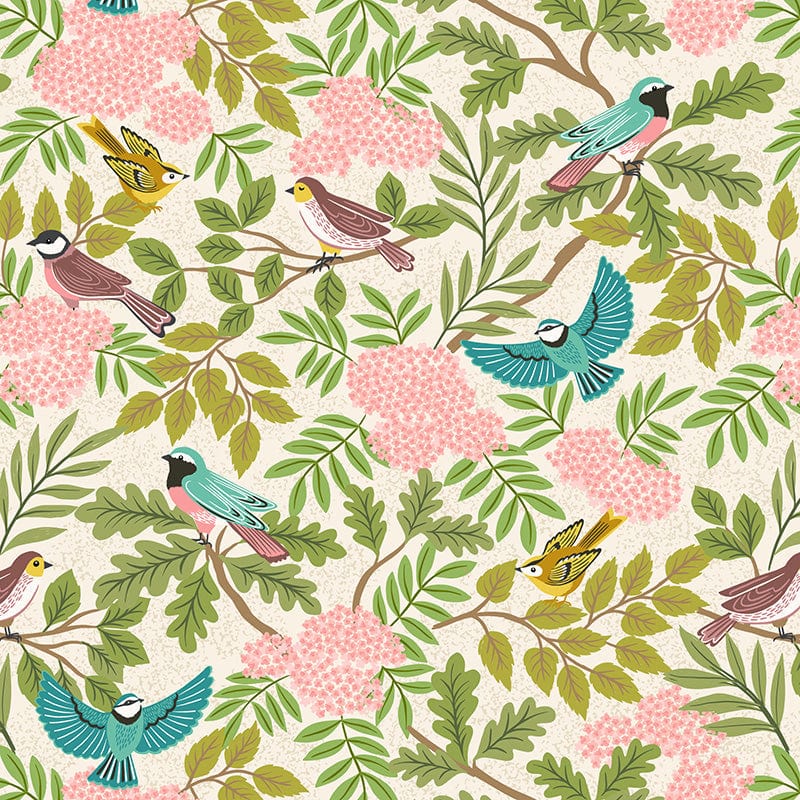 Lewis and Irene Fabric Lewis And Irene Clearbury Down Birds Cream A817-1 - The Sewing Studio