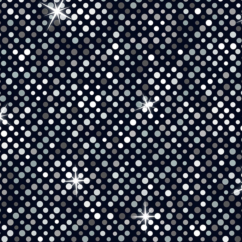 Lewis and Irene Fabric Lewis And Irene Disco Black And Grey Big Glitter With Silver Metallic A841-3 - The Sewing Studio
