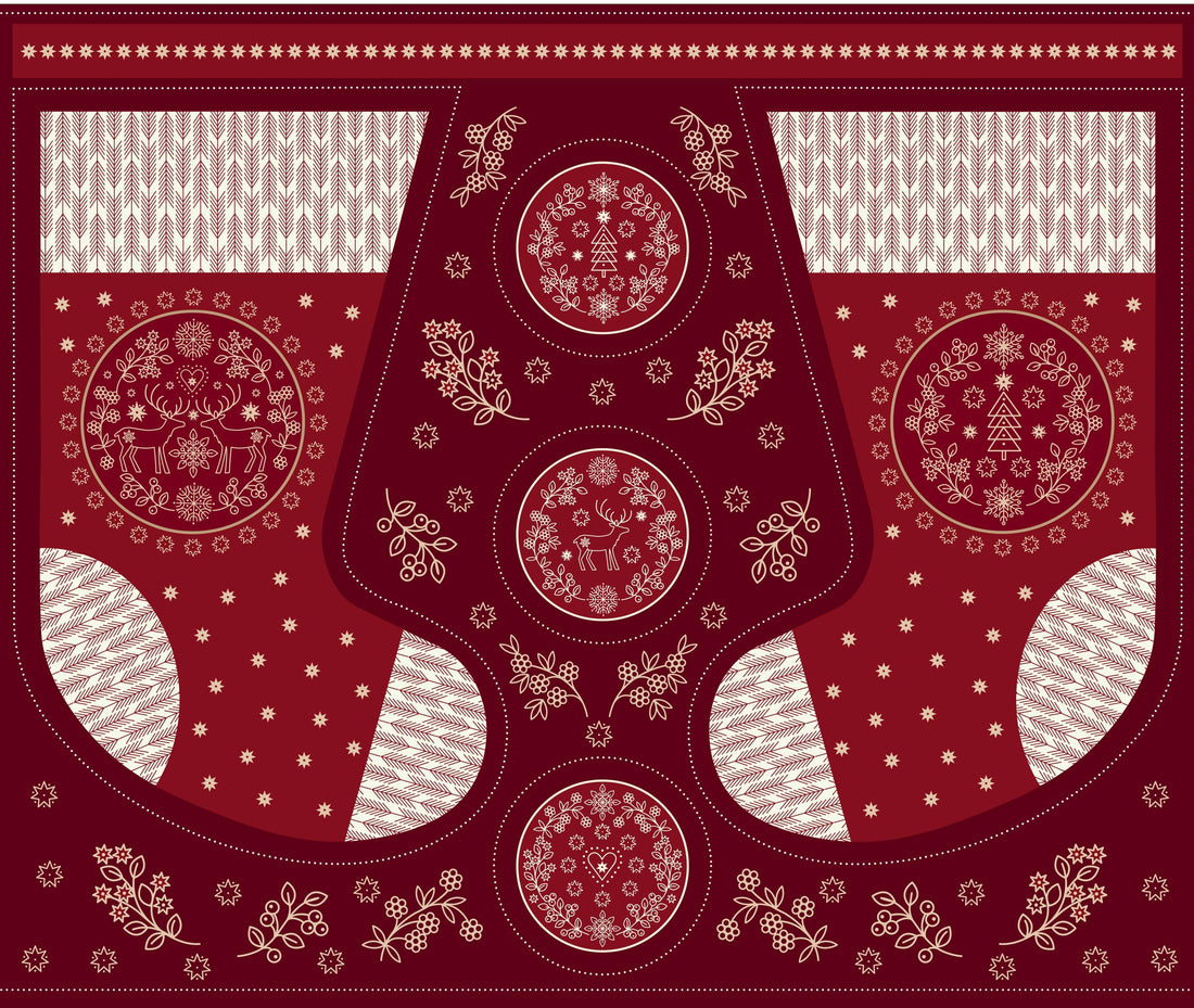 Lewis and Irene Fabric Lewis And Irene Fabric Saariselka Stocking Fabric Panel C89 - The Sewing Studio