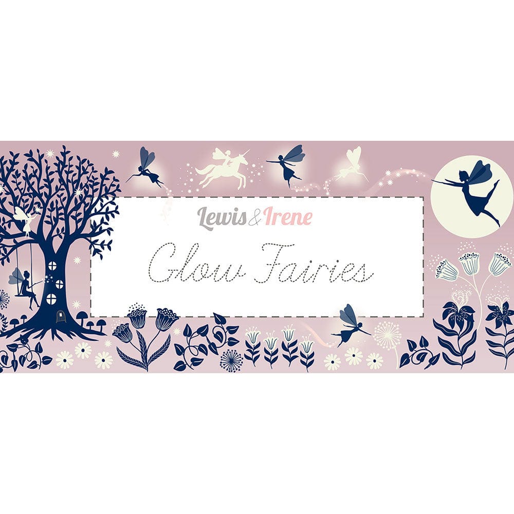Lewis and Irene Fabric Lewis And Irene Glow Fairies Fairy Friends On Light Dusk Lilac A868-1 - The Sewing Studio