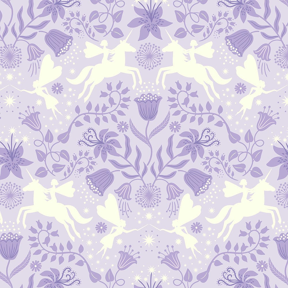 Lewis and Irene Fabric Lewis And Irene Glow Fairies Fairy Friends On Light Dusk Lilac A868-1 - The Sewing Studio