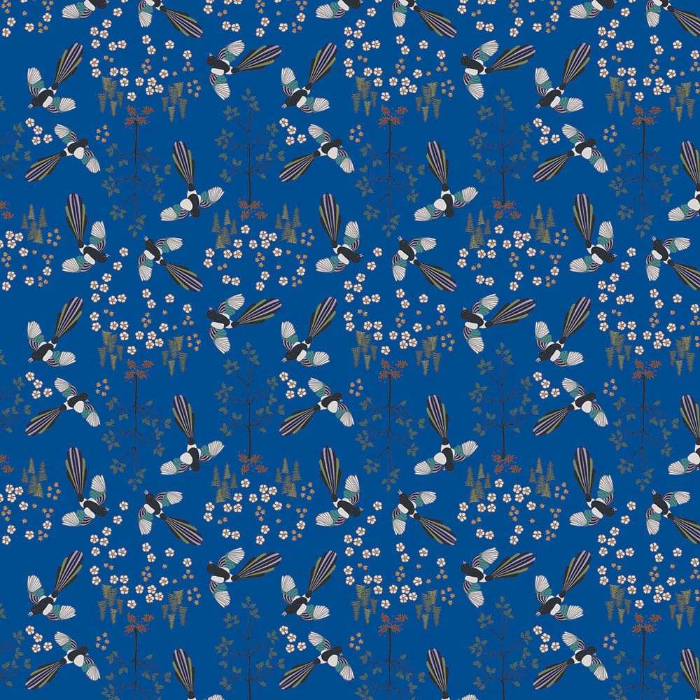 Lewis and Irene Fabric Lewis And Irene Norwegian Forest Dream Berry Season Blue AC1-3 - The Sewing Studio