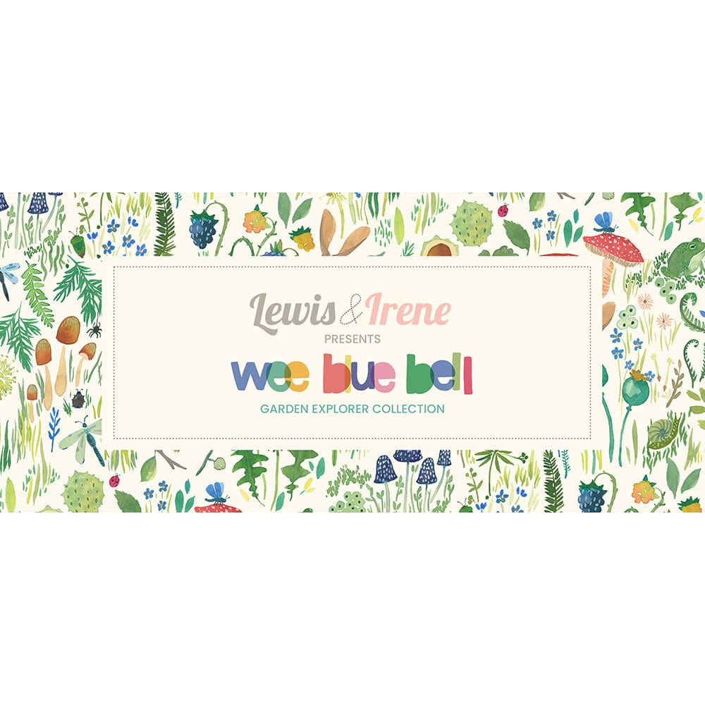 Lewis and Irene Fabric Lewis And Irene Wee Bluebell Garden Explorer Dragonfly Gingham Mushrooms Fern WB030 - The Sewing Studio