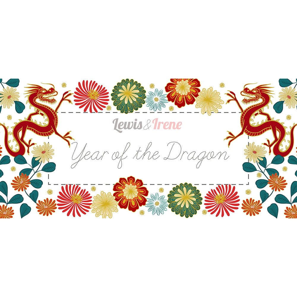 Lewis and Irene Fabric Lewis And Irene Year Of The Dragon Metallic Black And Gold Cosmos A863-3 - The Sewing Studio
