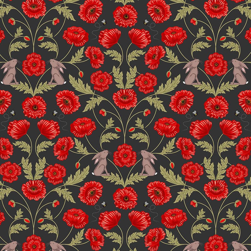 Lewis and Irene Fabric Lewis and Irene Poppies - The Sewing Studio