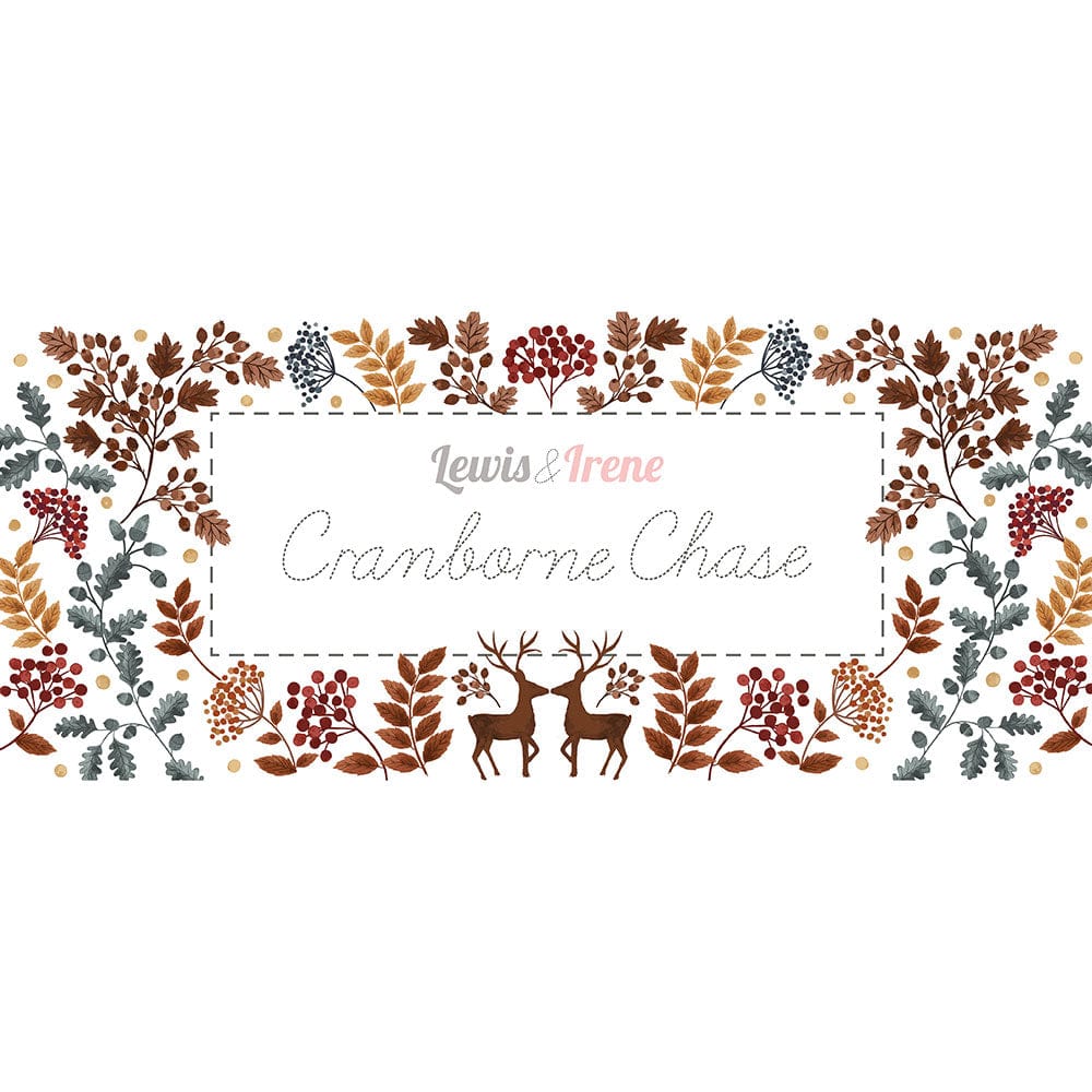Brown Foliage, Animals Lewis and Irene Fabric Panels & Labels Lewis And Irene Cranborne Chase 58 x58 Inch Quilt Fabric Panel A872 - The Sewing Studio