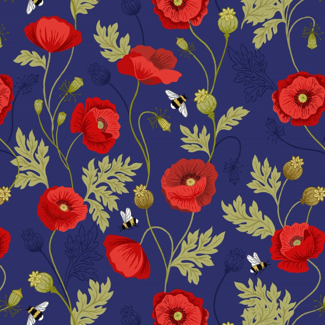 Lewis and Irene Fabric Lewis and Irene Poppies - The Sewing Studio
