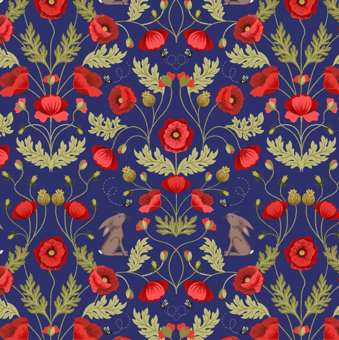 Lewis and Irene Fabric Lewis and Irene Poppies - The Sewing Studio