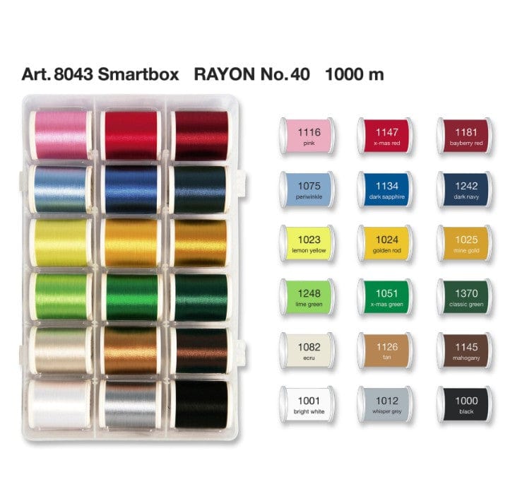 Madeira Threads Madeira Rayon Thread Box 18 x 1000 Metre Spools  - The Sewing Studio