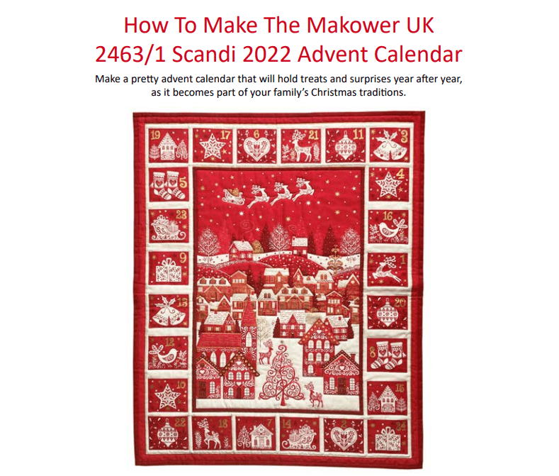 Makower Download Free Pattern: How to Make Makower Scandi Advent Panel 2022 - The Sewing Studio