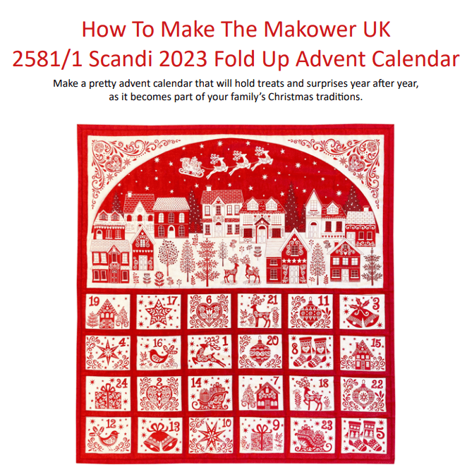 Makower Download Free Pattern: How to Make Makower Scandi Fold Up Advent Panel 2023 - The Sewing Studio