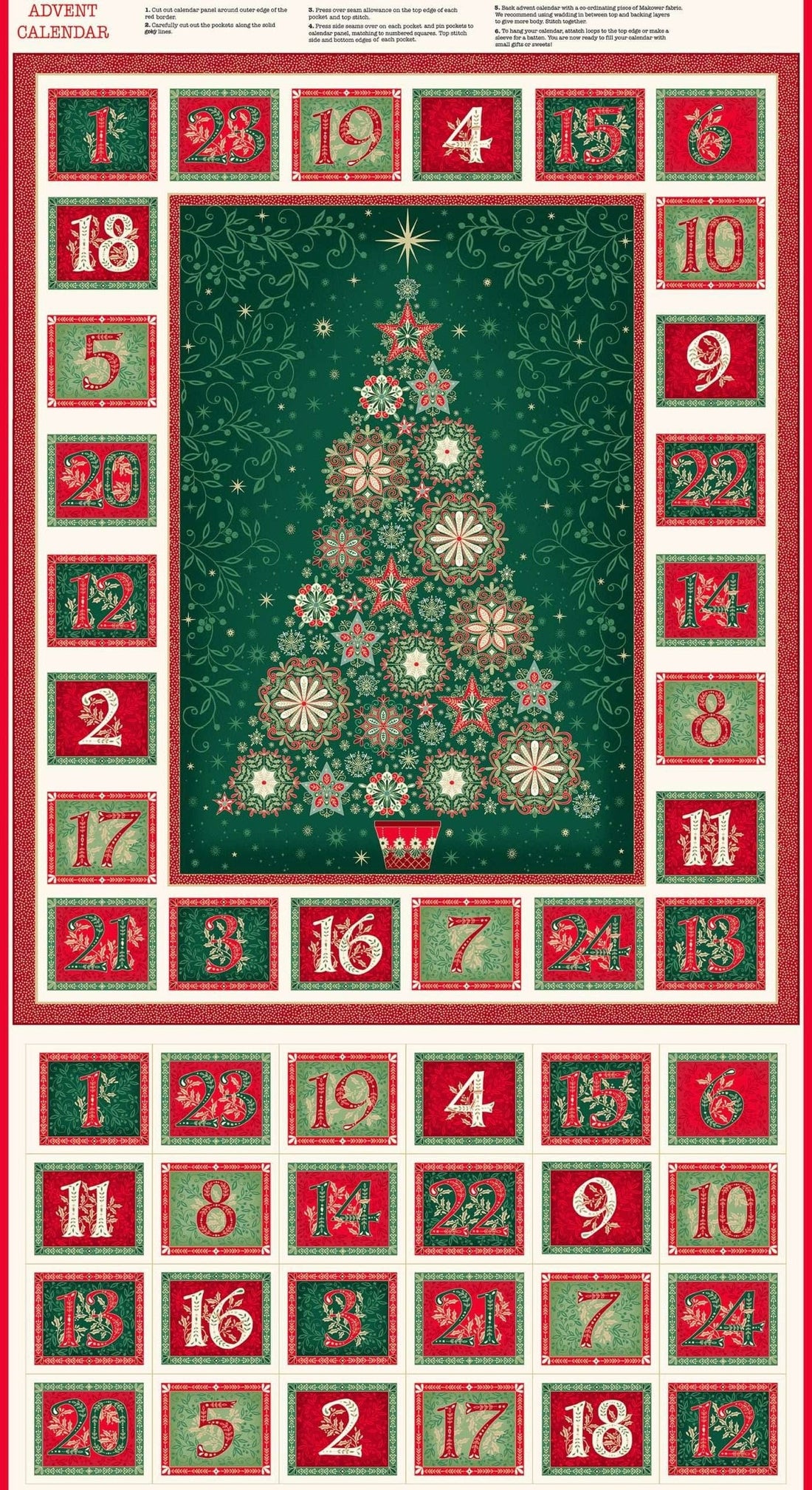 Makower Fabric Makower Christmas Fabric Good Tidings Panels - The Sewing Studio
