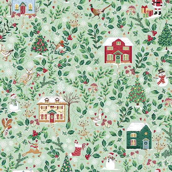 Multi-coloured Christmas Makower Fabric Makower Country Christmas - The Sewing Studio