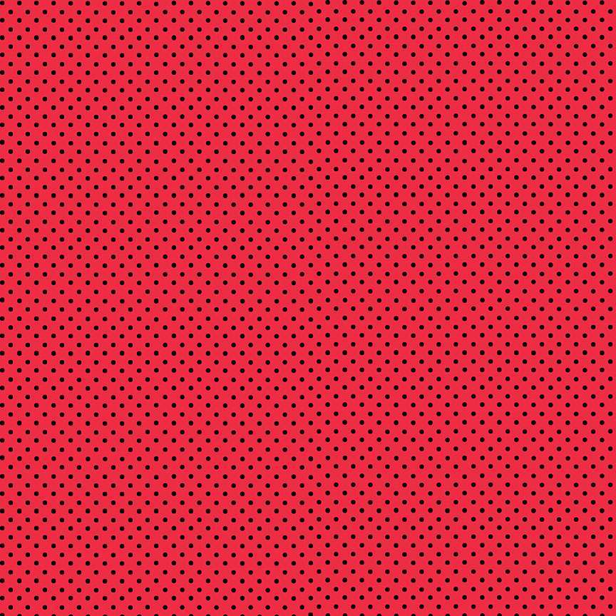 Makower Fabric Makower 830 Spot Black On Red 830-RX - The Sewing Studio