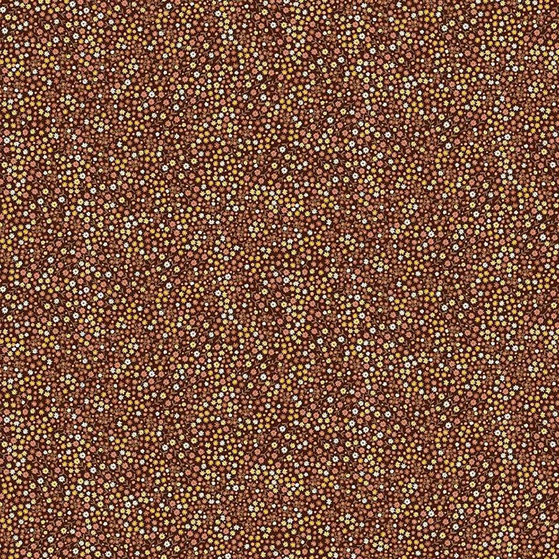 Makower Fabric Makower Hello Autumn Blooms Brown 100-V-2 - The Sewing Studio