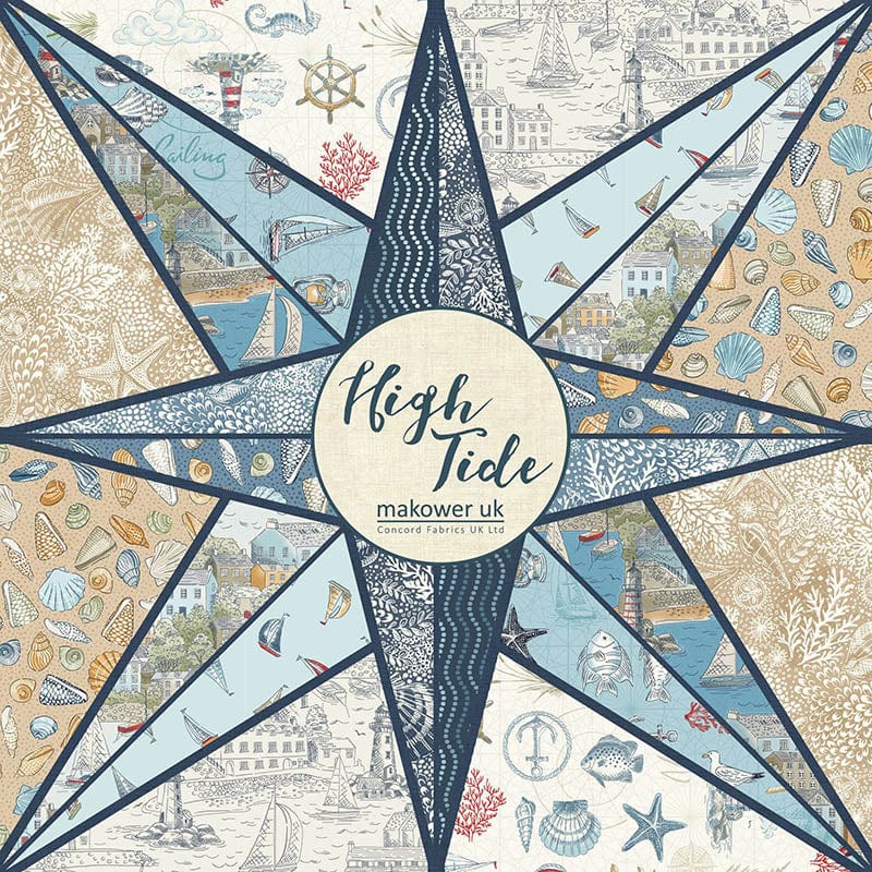 Makower Fabric Makower High Tide Beachcomber Blue 079-B5 - The Sewing Studio