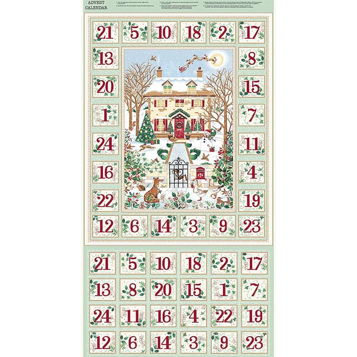 Makower Fabric Panels & Labels Makower Country Christmas Advent Panel - The Sewing Studio