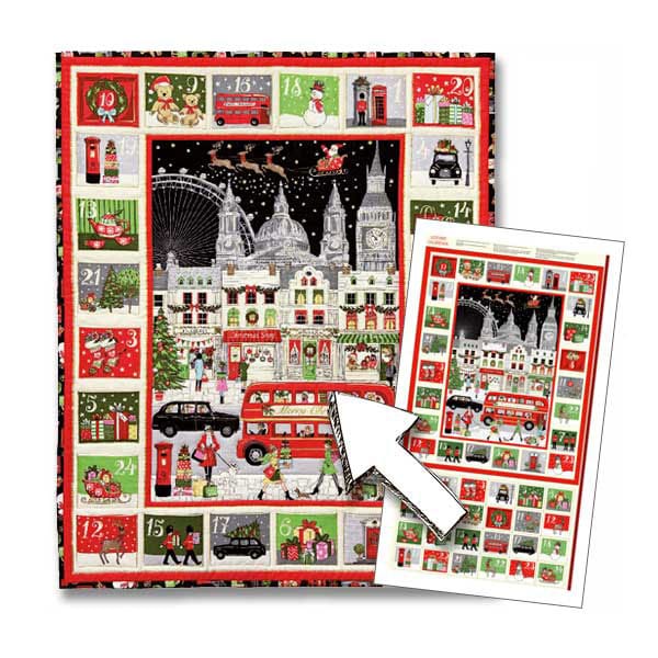 Makower Fabric Panels & Labels Makower Fabric London Christmas Advent Calendar Panel 2369/1 - The Sewing Studio