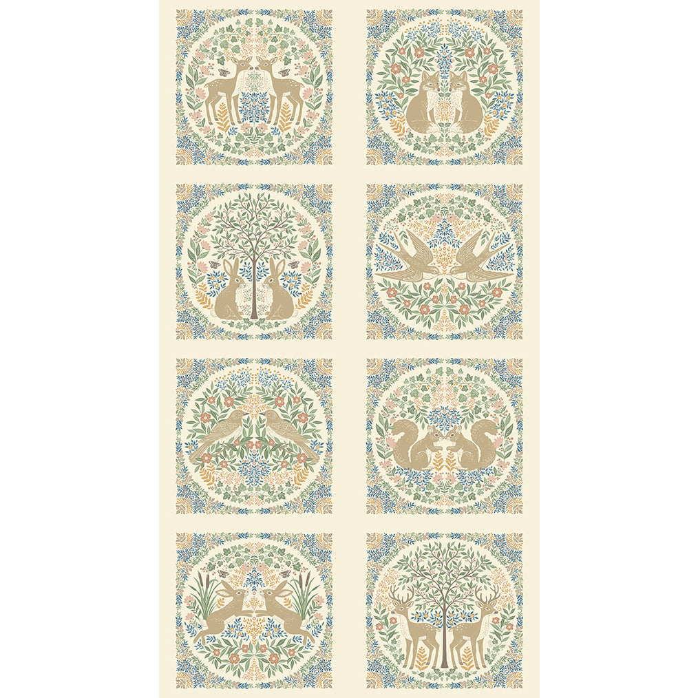 Makower Fabric Panels & Labels Makower Wildwood Panel - The Sewing Studio