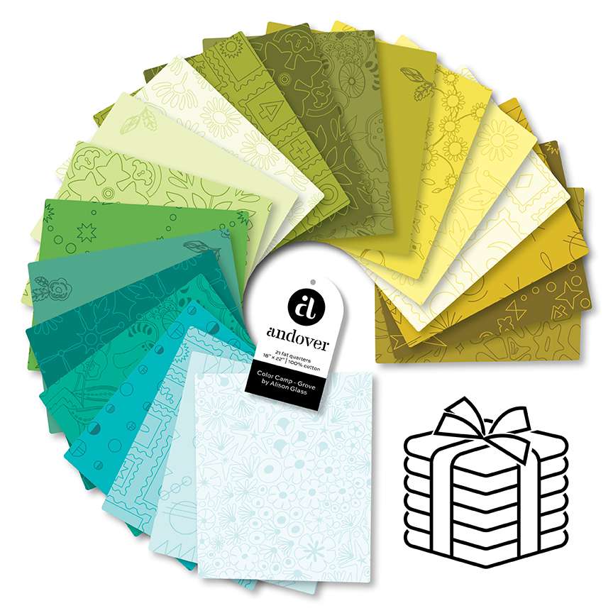 Makower Fabric Pre Cuts Makower Color Camp Grove Fat Quarter Bundle 21 Piece - The Sewing Studio