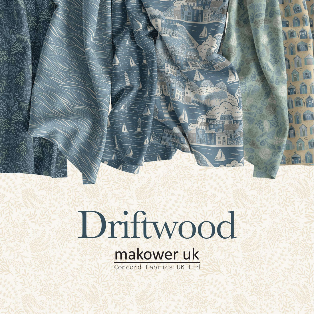 Makower Fabric Pre Cuts Makower Fabric Driftwood 5 Inch Square Pack - The Sewing Studio