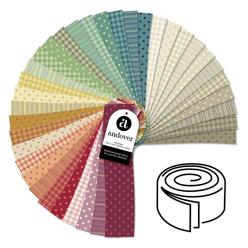 Makower Fabric Pre Cuts Makower Quiltessentials Minis Strip Roll - The Sewing Studio