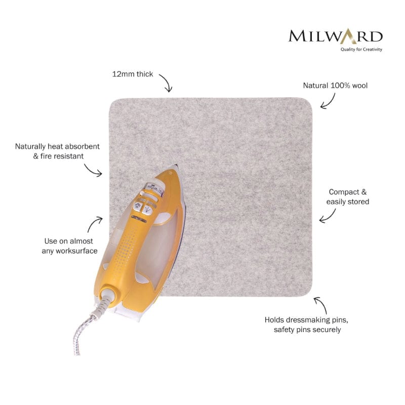 Milward Quilting Accessories Wool Pressing Mat 30cm x 30cm - The Sewing Studio