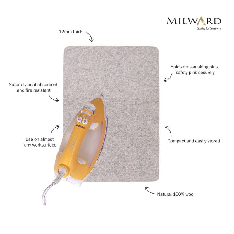 Milward Quilting Accessories Wool Pressing Mat 42cm x 29.7cm - The Sewing Studio