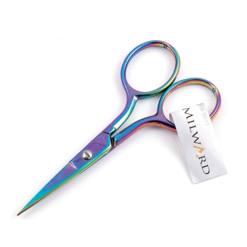 Milward Scissors Straight Embroidery Scissors Rainbow Plated 9cm  - The Sewing Studio