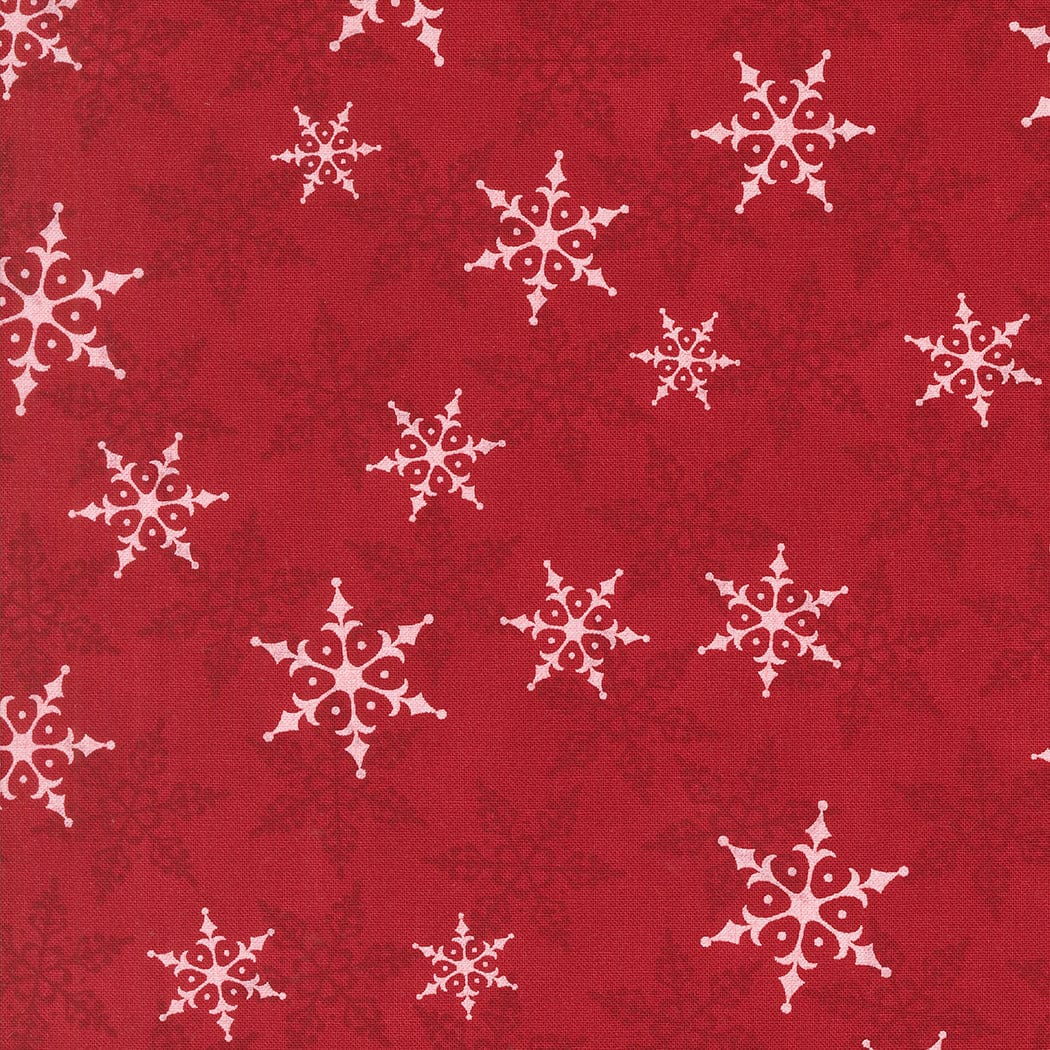 Moda Fabric Extra Wide Moda Winter Friends Falling Snow Berry Red 108 Inch Wide 108030 17 - The Sewing Studio