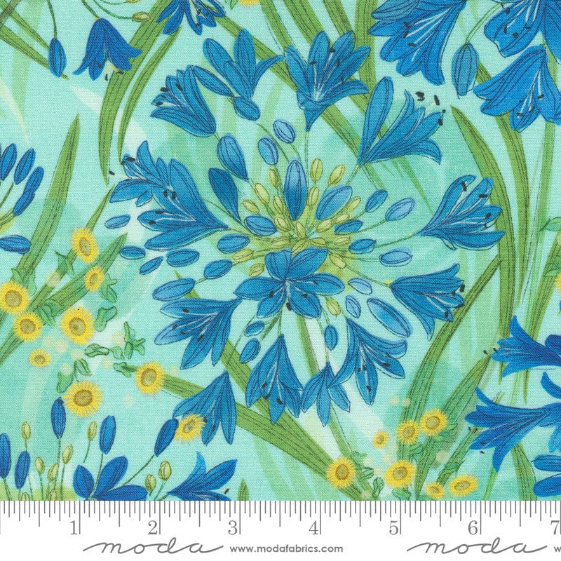 Moda Fabric Moda Serena Shores Agapanthus Aqua 48770-19 - The Sewing Studio