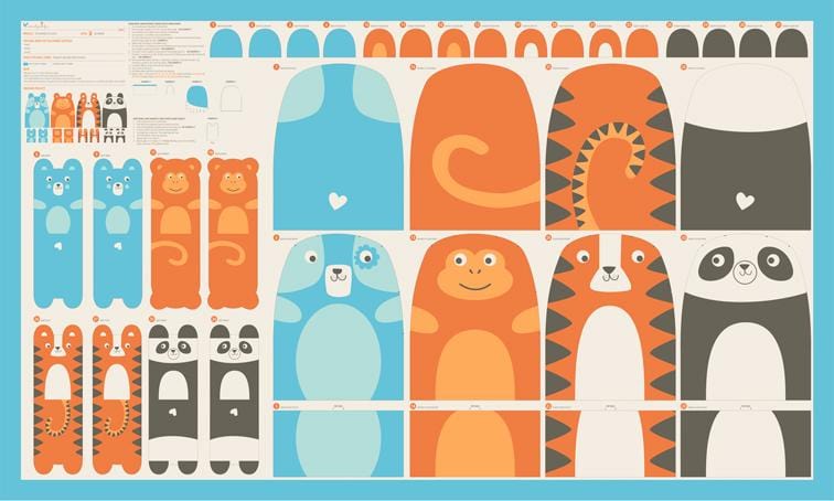 Moda Fabric Panels & Labels Moda Animal Park Fun Fabric Panel - The Sewing Studio