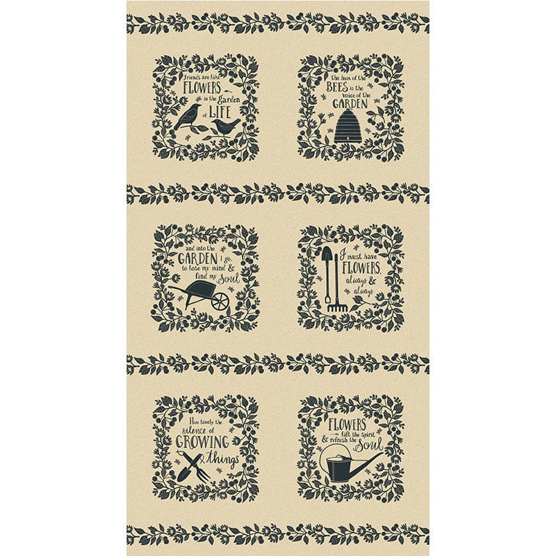 Moda Fabric Panels & Labels Moda Bloom And Grow Linen Fabric Panel Linen 7056-11 - The Sewing Studio