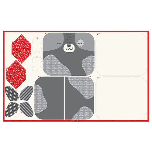 Multi-coloured Dogs and Cats Moda Fabric Panels & Labels Moda Cut Sew Create - Doggie Bed Toy Scarf Panel - The Sewing Studio