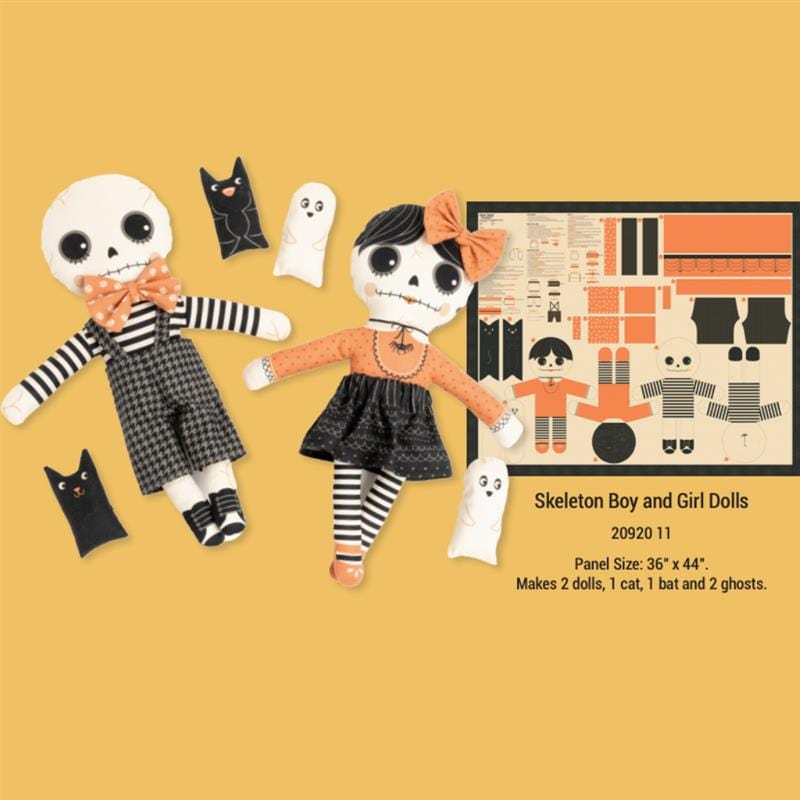 Moda Fabric Panels & Labels Moda Home Sweet Haunt Cut and Sew Skelly Doll 36 x 44 Inch Panel 20920 11 - The Sewing Studio