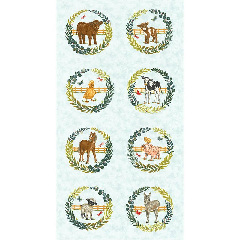 Moda Fabric Panels & Labels Moda Willows Farm Fabric Panel Sky 56109-16 - The Sewing Studio