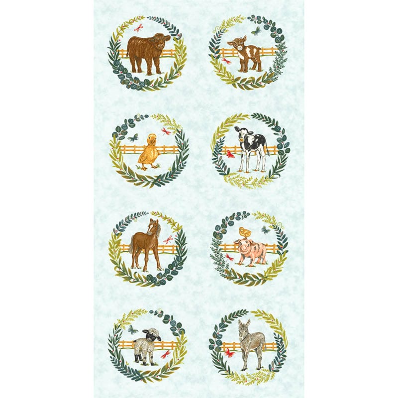 Moda Fabric Panels & Labels Moda Willows Farm Fabric Panel Sky 56109-16 - The Sewing Studio